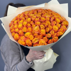 Букет из 101 огненной розы (40 см) в Лыткарино