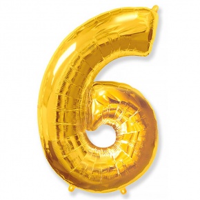 Шар гелиевый цифра 6 (40х102 см) в Лыткарино