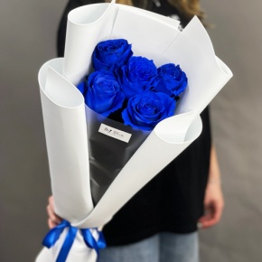 Букет из 5 синих роз Эквадор в Лыткарино