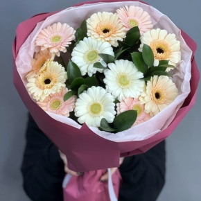 Букет из 13 белых гербер микс в Лыткарино
