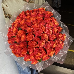 Букет 75 огненных роз (40 см) в Лыткарино