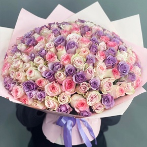 Букет из 101 розы нежный микс (40 см) в Лыткарино