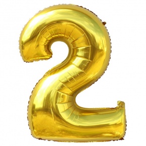 Шар гелиевый цифра 2 (40х102 см) в Лыткарино