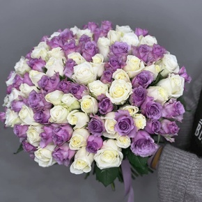 Букет "Фиолетовый микс" из 101 розы (40 см) в Лыткарино