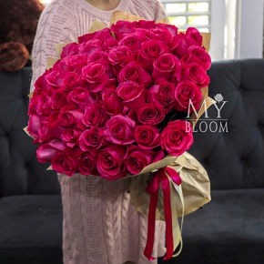 Букет 51 роза Эквадор Пинк Флоид (60 см) в Лыткарино