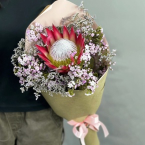 Букет из хамелациума, лимонниума и протеи в Лыткарино