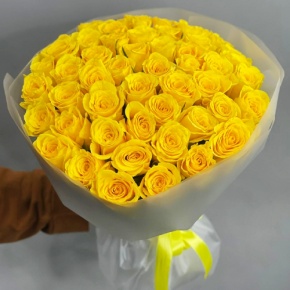 Букет "Золотце" из 51 лимонной розы (40 см) в Лыткарино