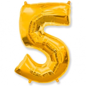 Шар гелиевый цифра 5 (40х102 см) в Лыткарино