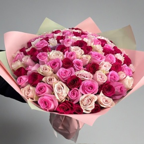 Букет "Ода любви" из 101 розы микс (40 см) в Лыткарино