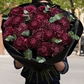 Букет из 21 винной хризантемы Бигоуди в Лыткарино