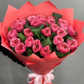 Букет из 25 махровых пионовидных роз Риджентс парк  (70 см) в Лыткарино