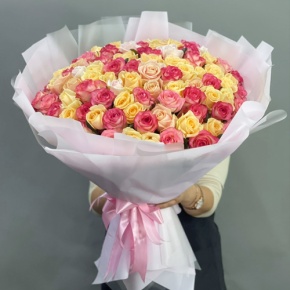 Букет из 101 розы  микс (70 см) в Лыткарино