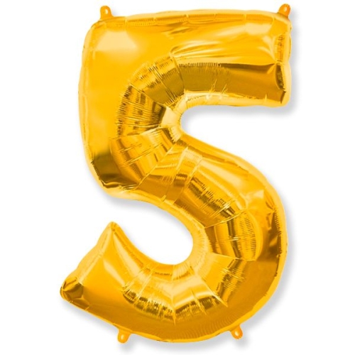 Шар гелиевый цифра 5 (40х102 см) в Лыткарино