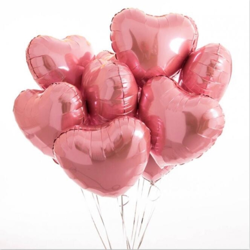 Сердце розовое фольгированный шар с гелием (45 см) в Лыткарино